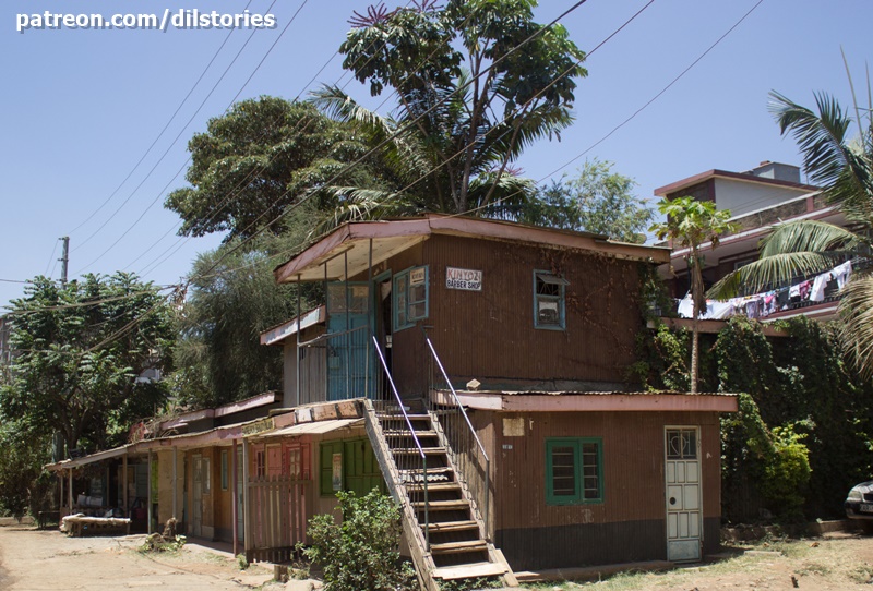 A kinyozi, barber shop, in Nairobi Kenya