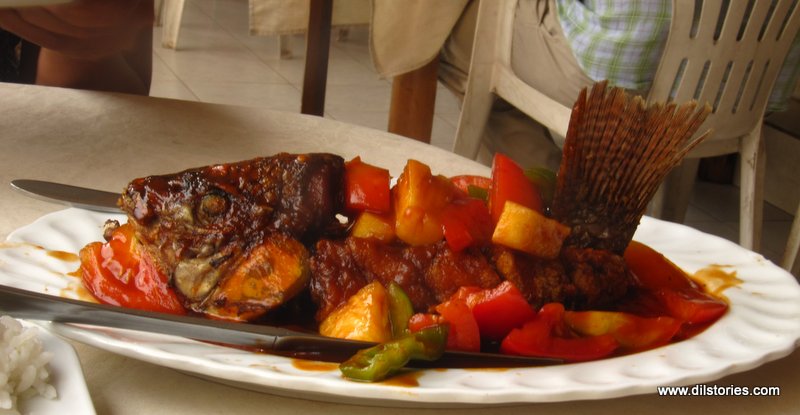 Sweat and Sour fish at Great China Wall Restaurant in Kampala