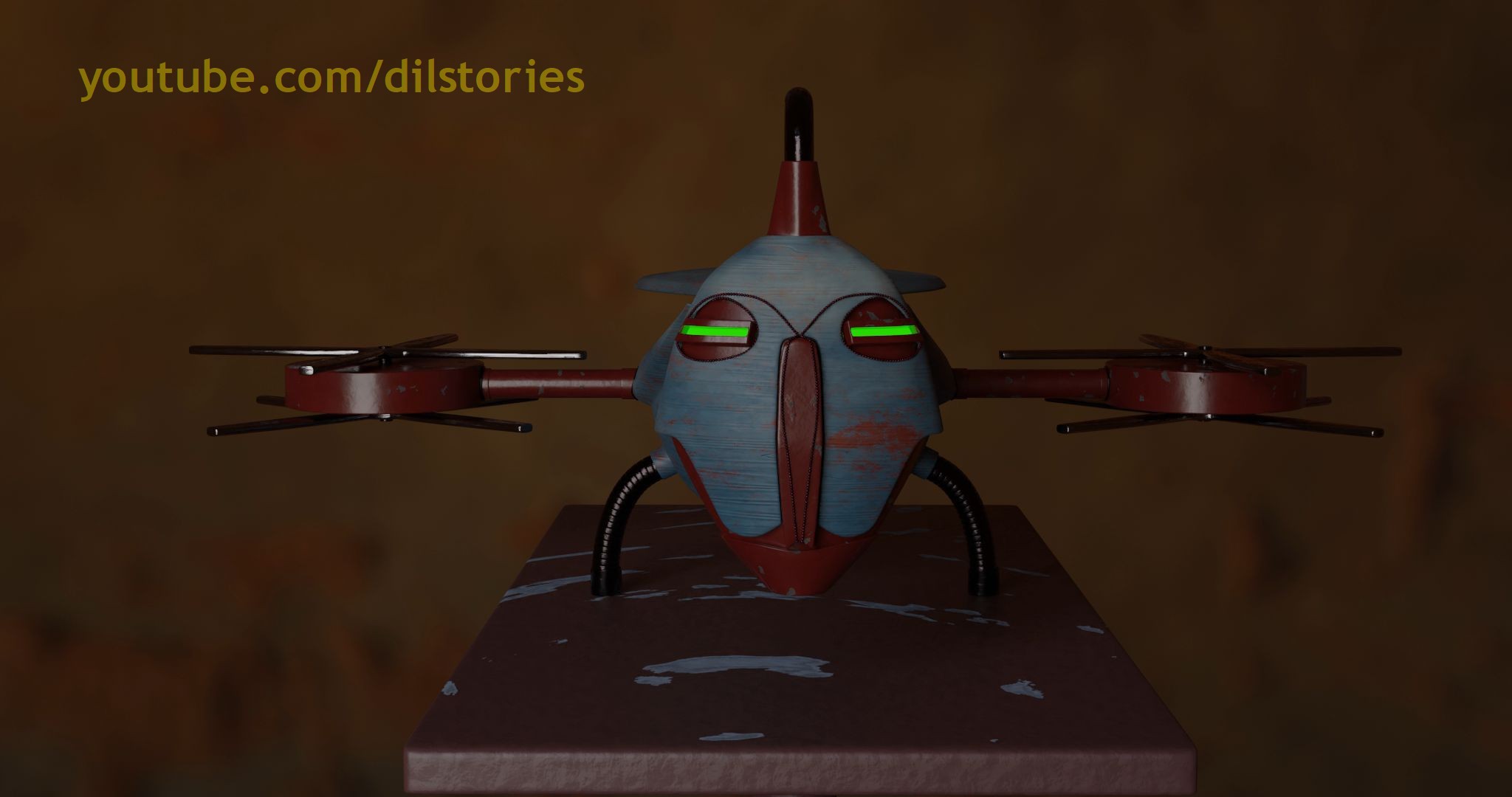 A CGI art of a robot in a short film, designed to look like an African spiritual mask