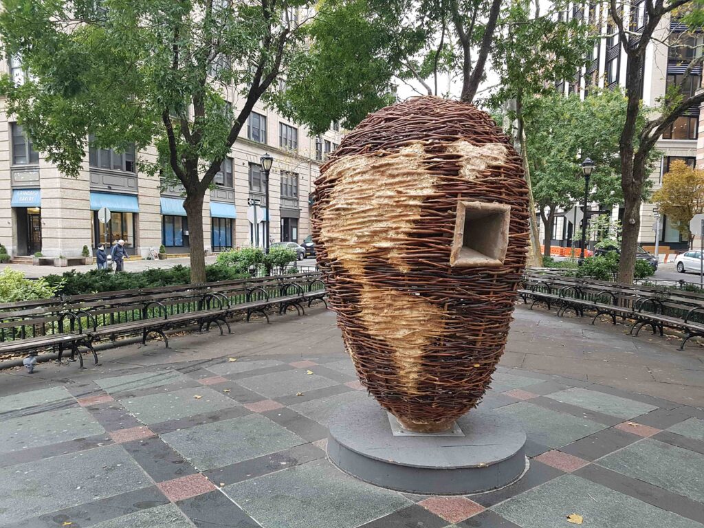 An art piece, it looks like a bird's nest